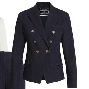 EUC Melanie Lyne 8 Black Double Breasted Button Cuff Blazer